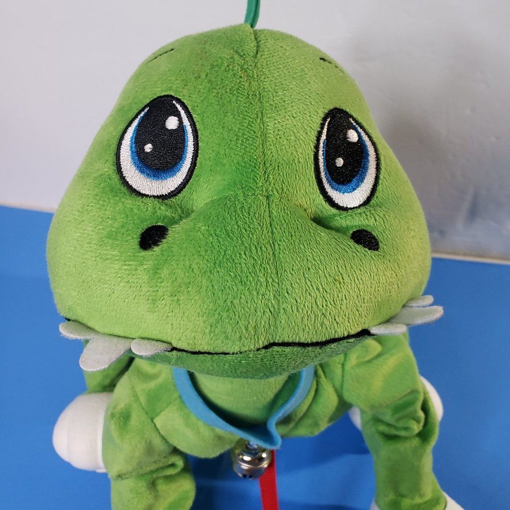 Ganz Peppy Pets Green Dinosaur Walking Plush Animal Pull Toy Go Where You Go